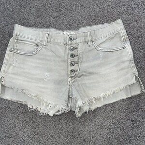 Free People Runaway Jillian Cut Off Button Fly Raw Hem Jean Shorts Size W 27